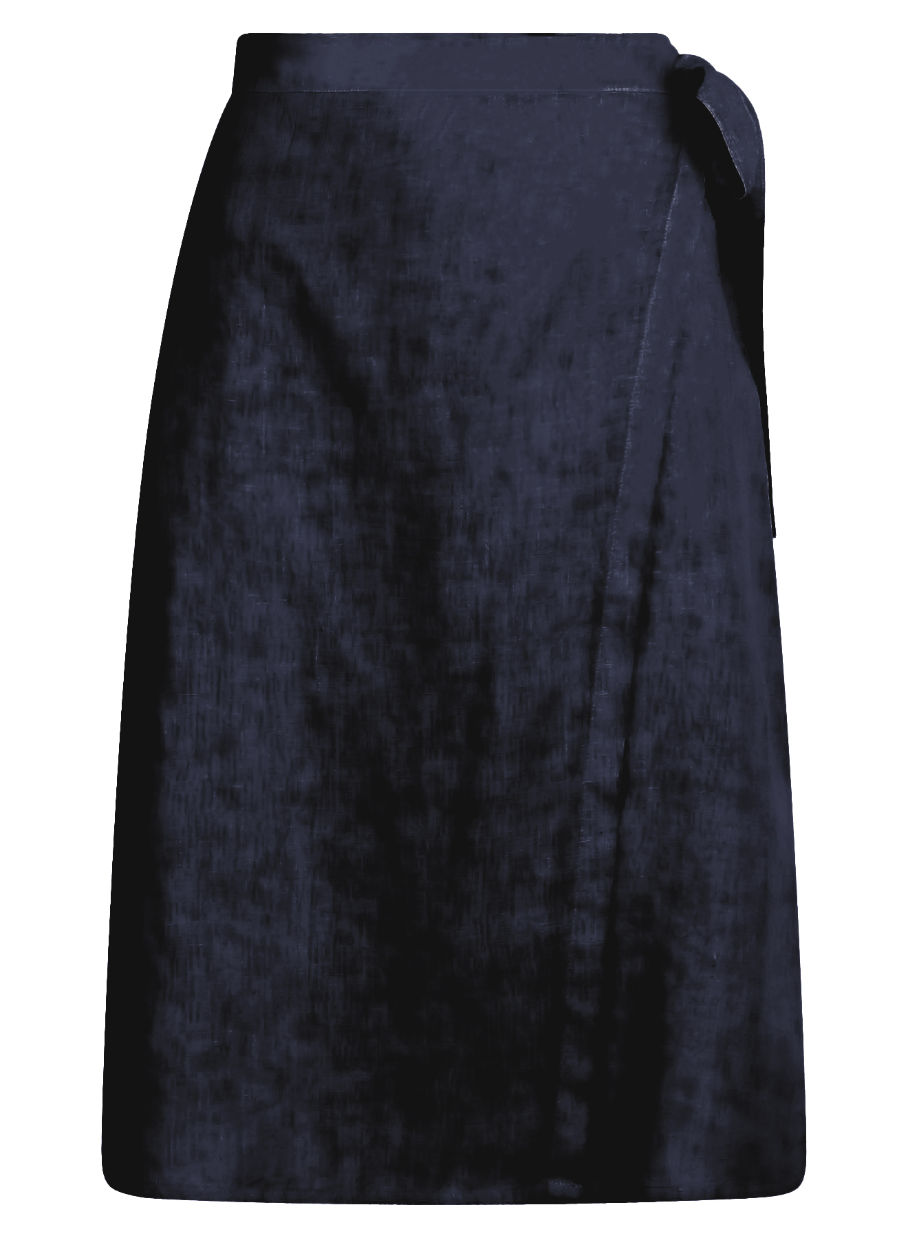 Haris Cotton Blue Marine Wrap Style Linen Skirt