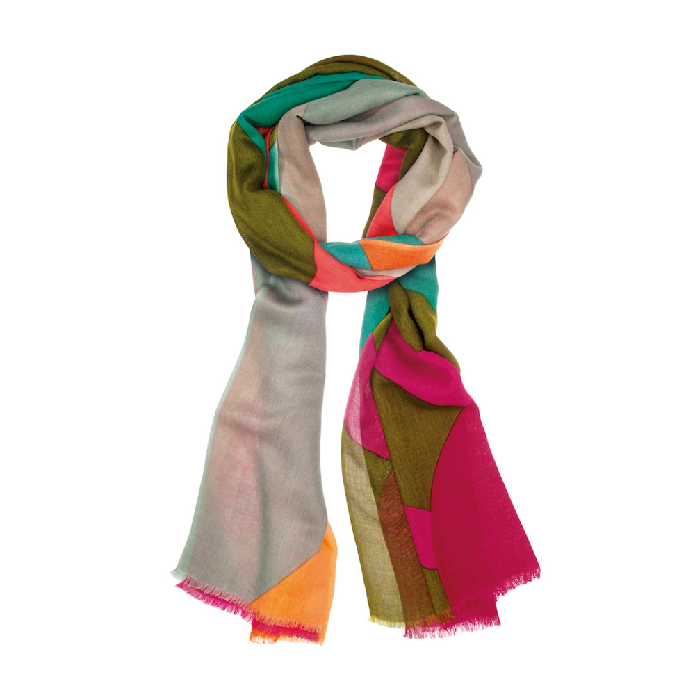 Remember Remember Soft Scarf Louise Design In Wool & Viscose Length 190cm