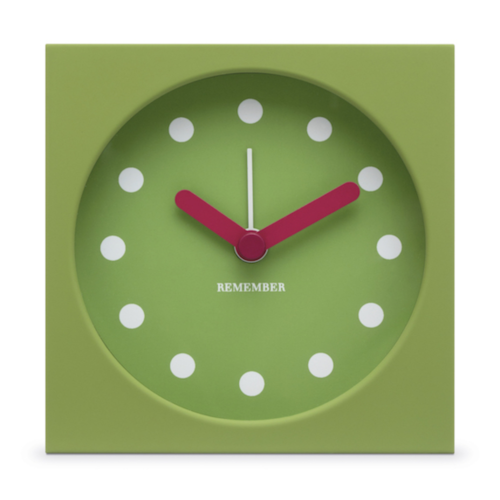 Remember Table Alarm Clock Made From Recycled Plastic In Garden Green