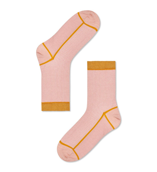 Happy Socks  Light Pink Liv Crew Socks