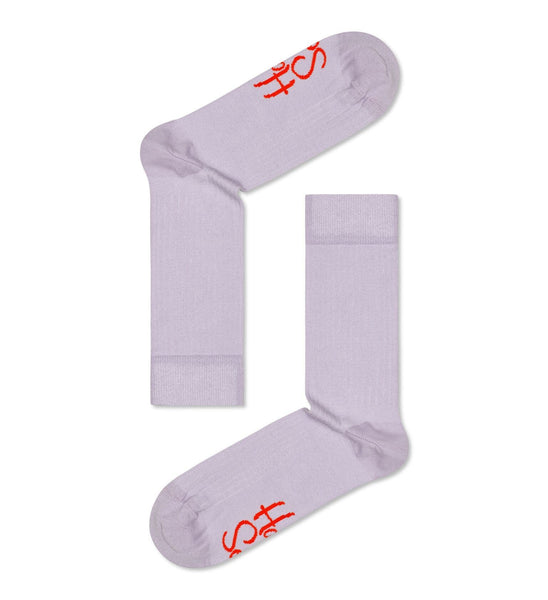 Happy Socks  Light Purple Solid Rib Socks