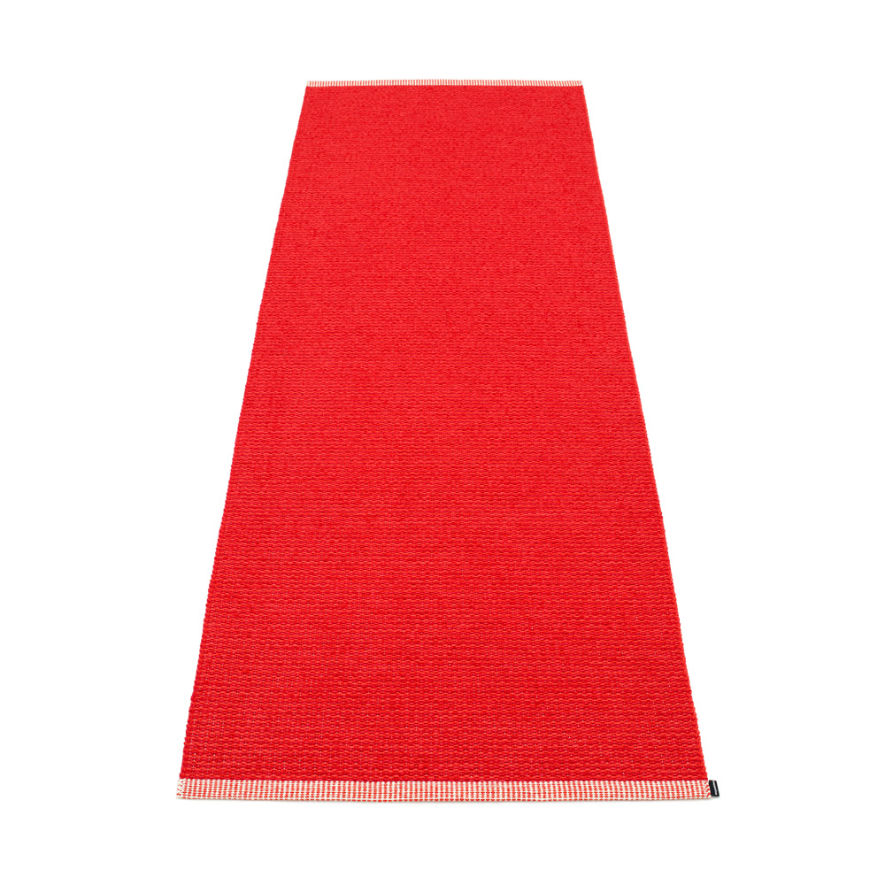 Pappelina Mono Design Washable Durable Floor Or Runner Rug 85x260cm Coral Red & Red
