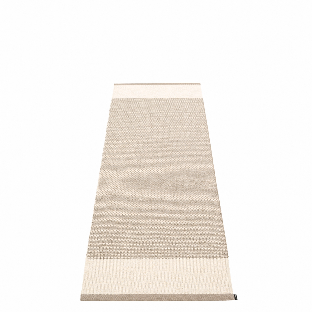 Pappelina Edit Design Washable Durable Floor Or Runner Rug 70x200cm Mud/vanilla/linen Metallic