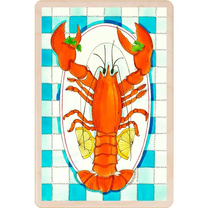 The Wooden Postcard Company Lobster Dinner Wooden Postcard