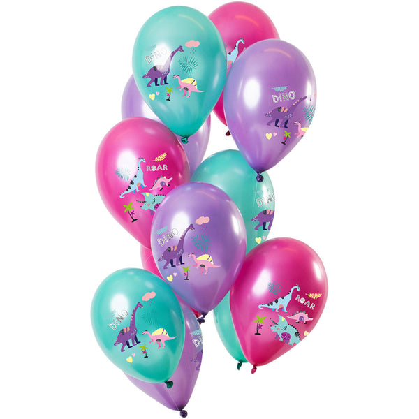 Folat Balloons Dinosaur Purple Metallic 33cm - 12 Pieces