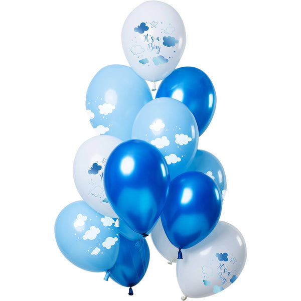 Folat Balloons 'it's A Boy' Blue 33cm - 12 Pieces