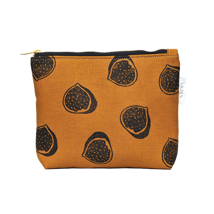 Lauren Holloway Linen Wash Bag - Mustard Fig Design