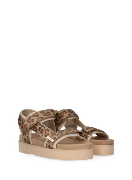 Maruti  Beau Textile Sandals In Brown Leopard