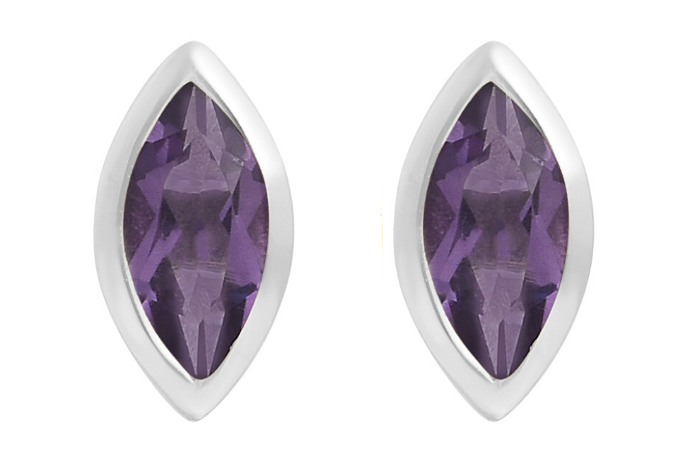 Pomegranate Marquise Studs Amethyst Earrings