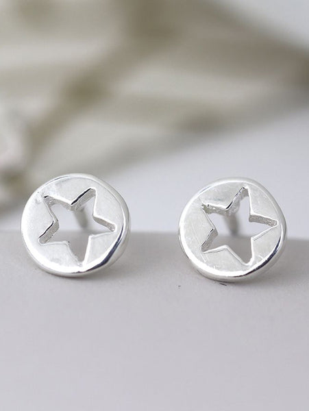 Pom Amsterdam Tiny Star Cut Out Disc Studs