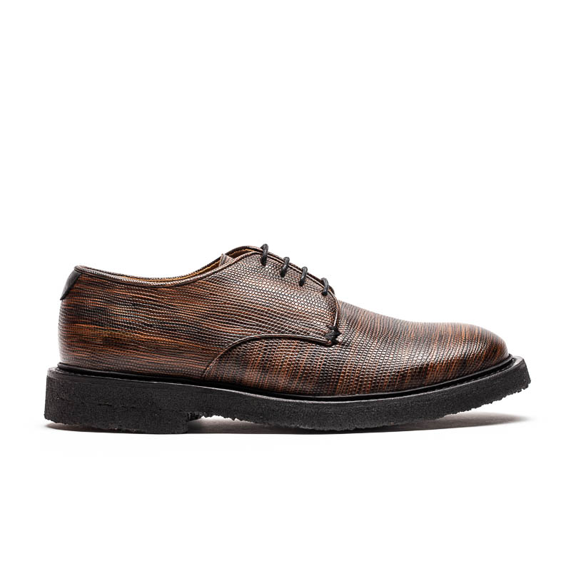 Tracey Neuls PABLO Kelp | Textured Leather Crepe Sole Derbies