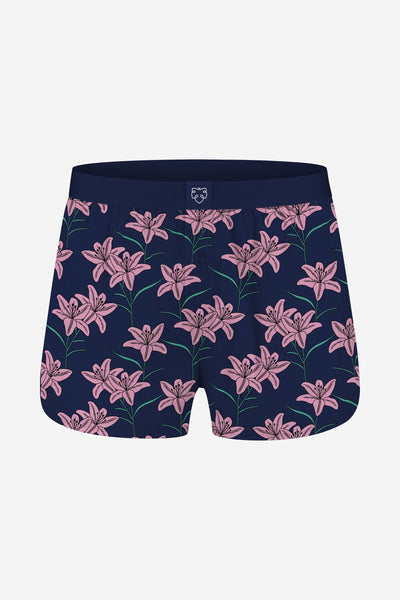 A-dam Navy Pink Flowers Boxers