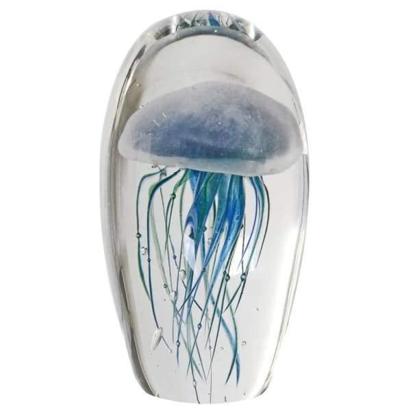Distinctly Living Blue And Green Jellyfish Paperweight