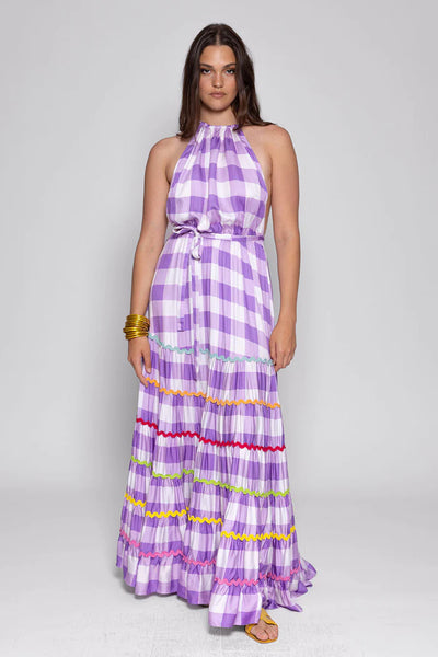 Sundress Gingham Lavender Neptune Maxi Dress