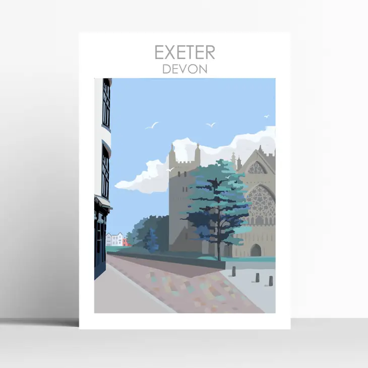 Betty Boyns Designs  Exeter Cathedral Devon A3 Print