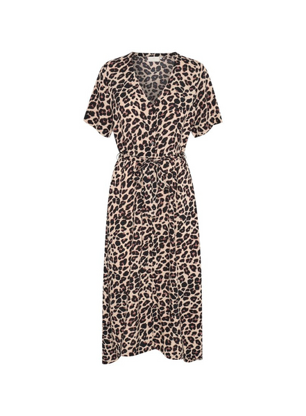 KAFFE Marta Long Dress In Leopard Print