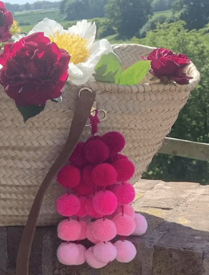 PomPom Galore Giant Pink Ombre Bag Charm