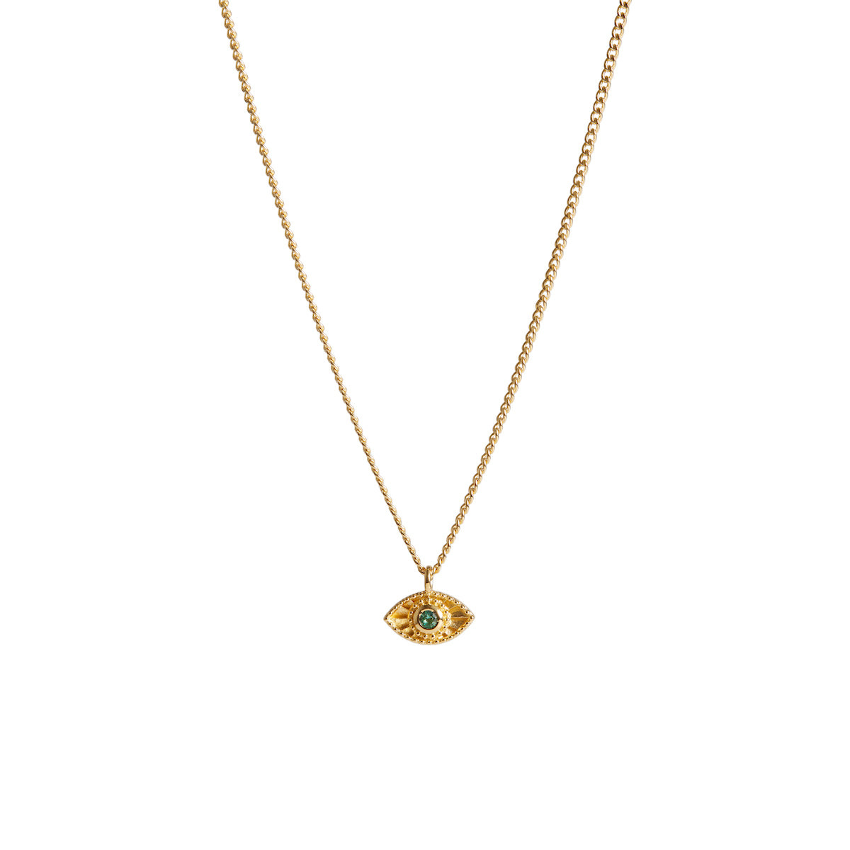 Rachel Entwistle Mini Rays Of Light Necklace Emerald Gold