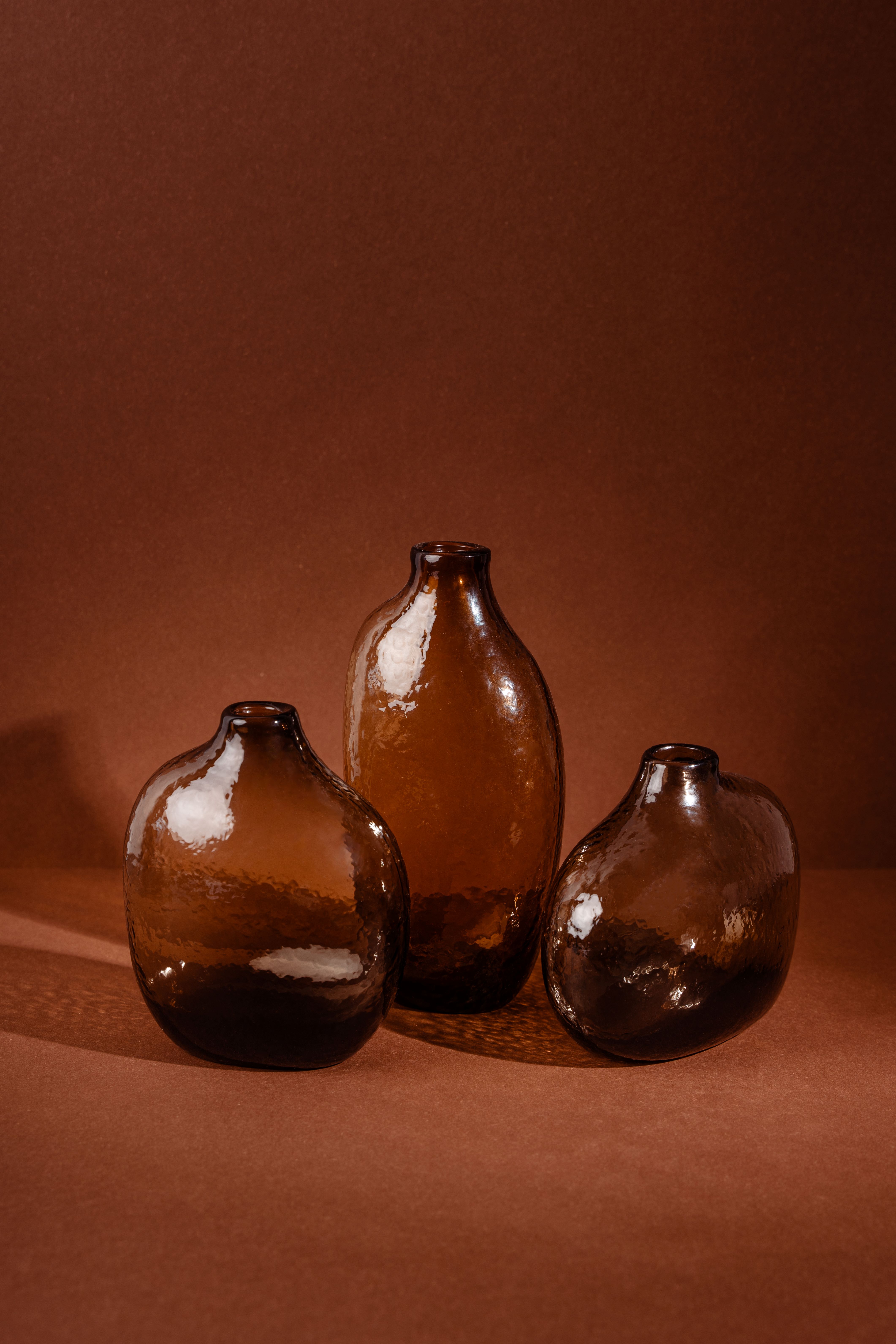 Joca Home Concept 14cm Brown Glass Pebbles Series Vase