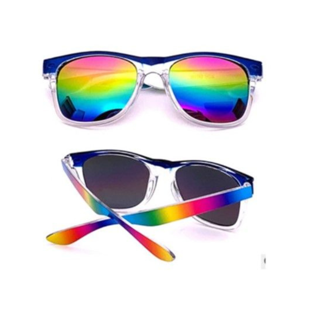 &Quirky Rainbow Multi Coloured Adult Sunglasses