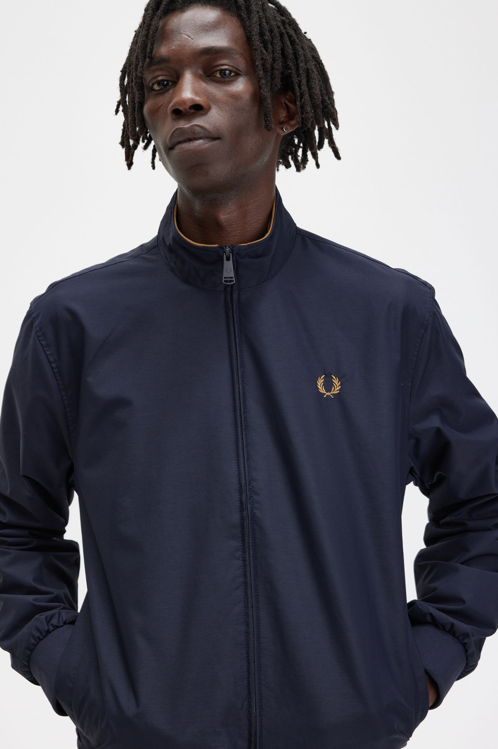 Fred perry brentham 2024 jacket carbon blue