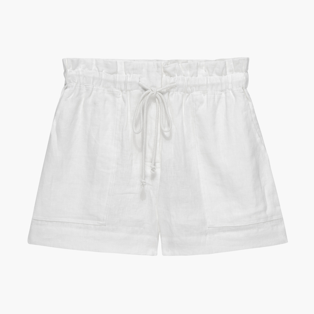 Rails Foster White Linen Shorts