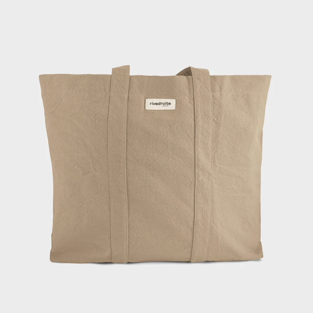 Rive Droite Marcel Sand Beige Recycled Cotton Canvas Giant Tote Bag - XL