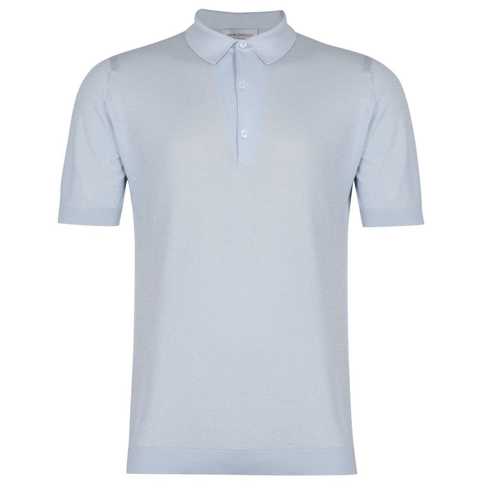 John Smedley Coast Blue Roth Pique Polo Shirt
