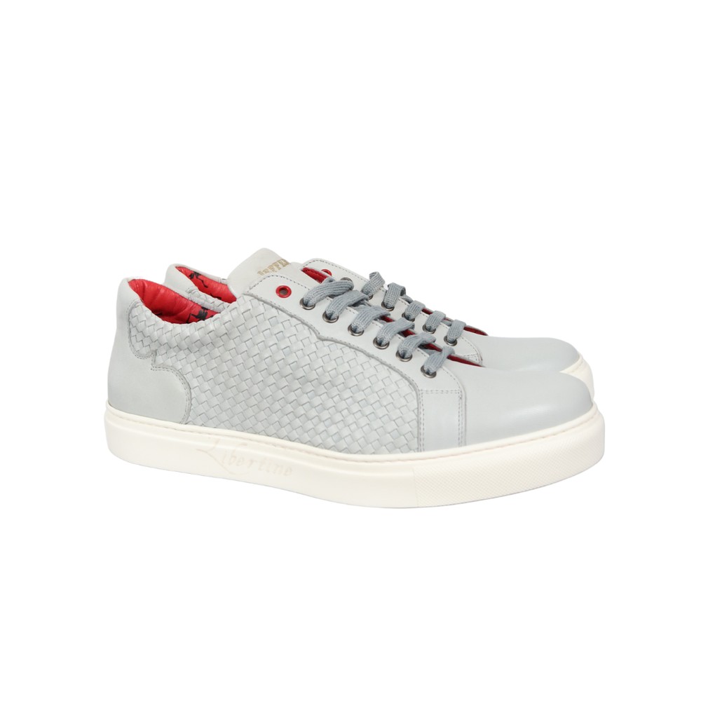 Jeffery West Grey Leather Sole Apolo Woven Trainers