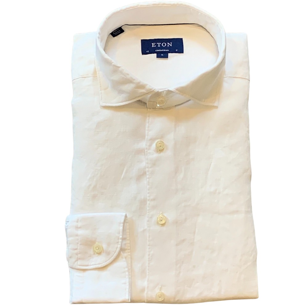 ETON White Linen Contemporary Fit Shirt