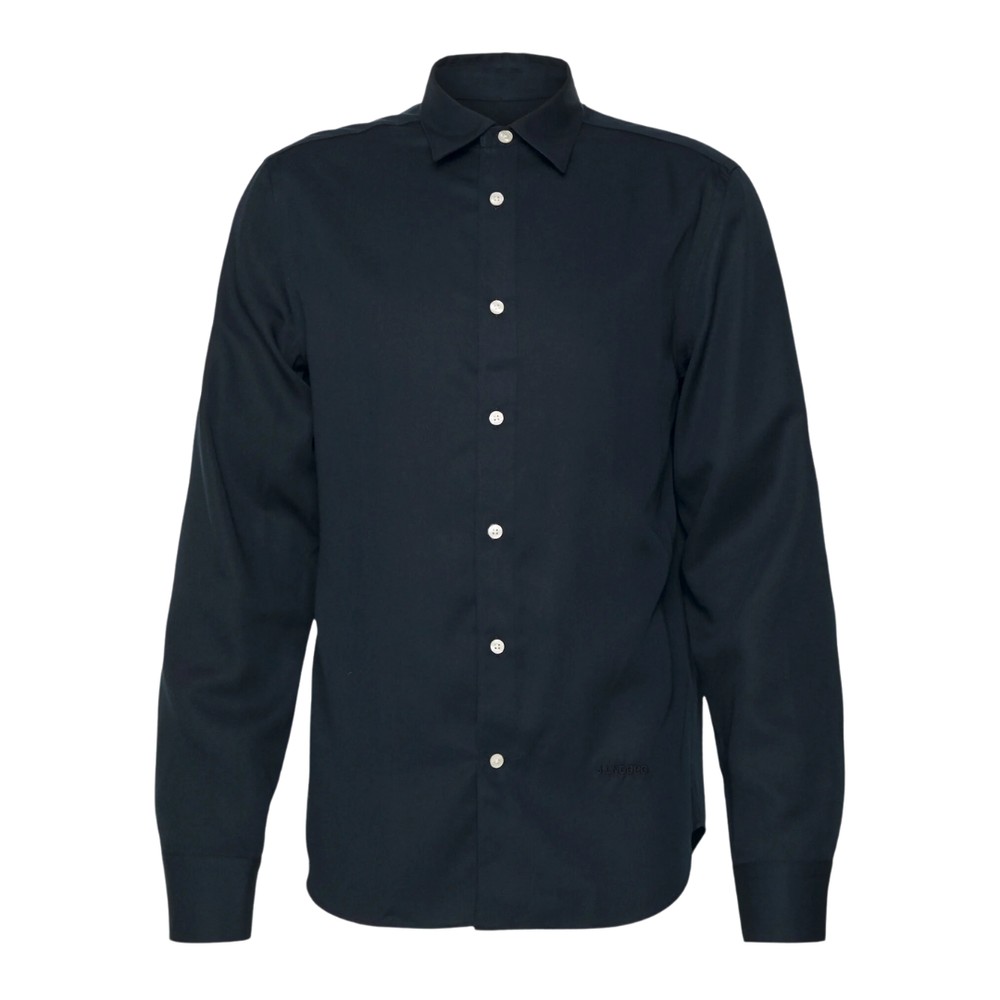 J.Lindeberg Navy Comfort Tencel Slim Shirt
