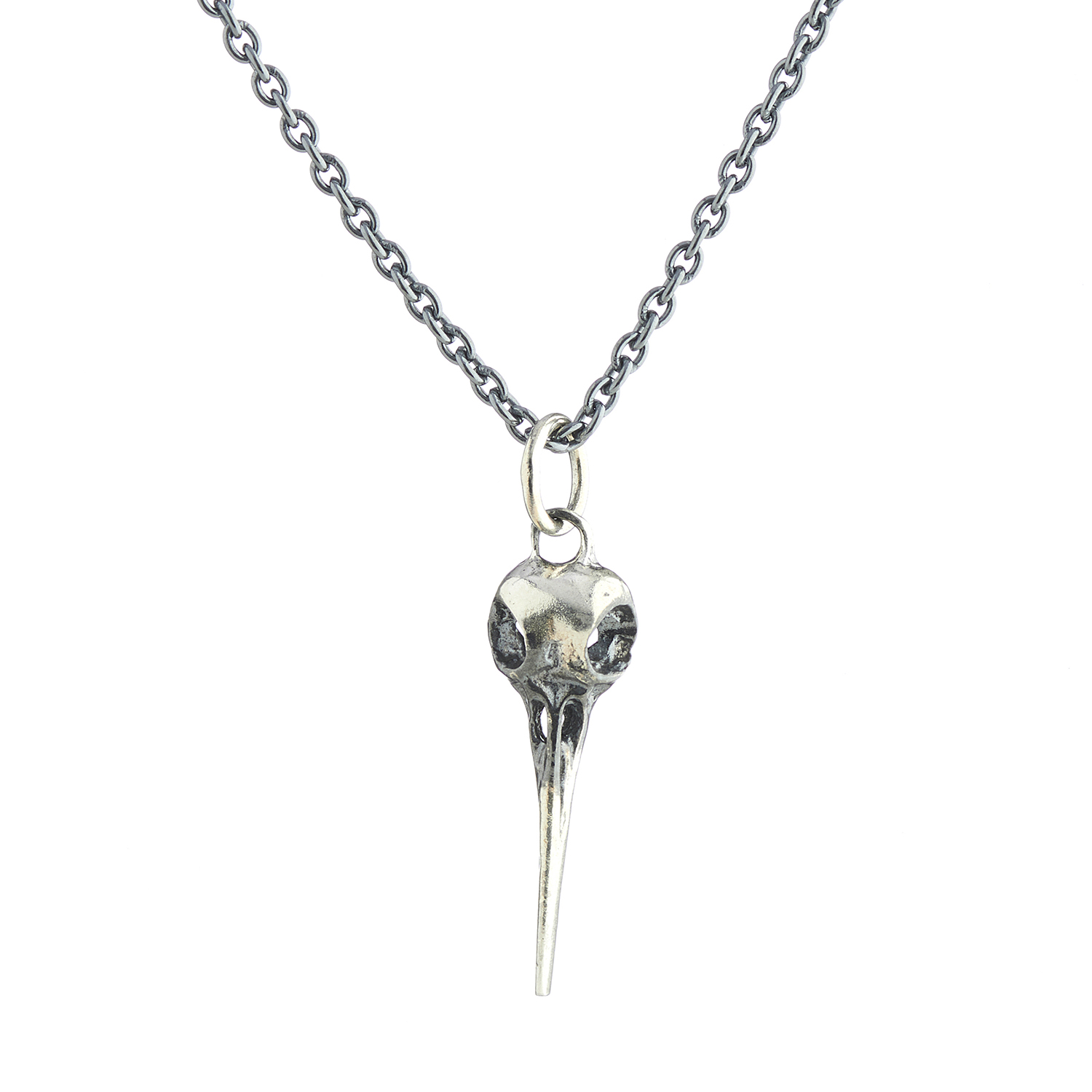 CollardManson Oxidised Bird Skull Necklace