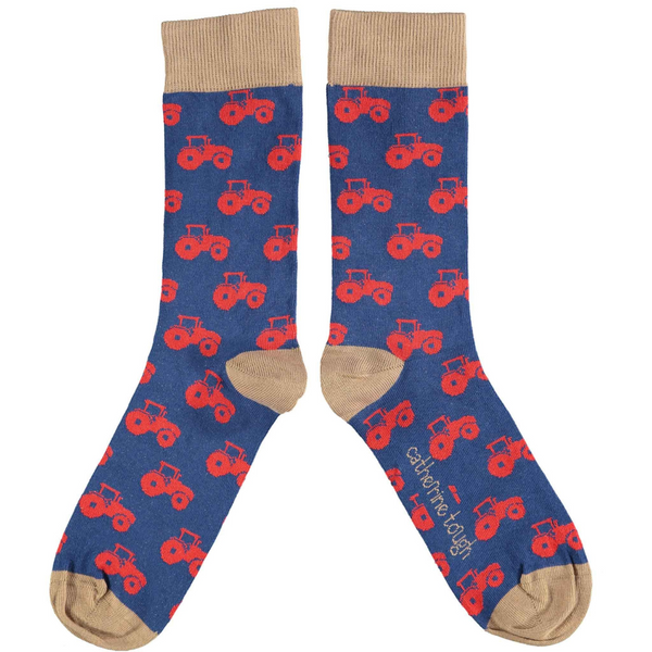 Catherine Tough Men's Cotton Ankle Socks - Navy Tractor