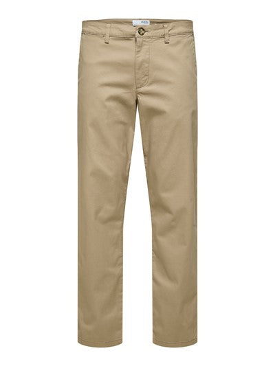 Selected Homme Greige Straight New Miles Flex Chinos