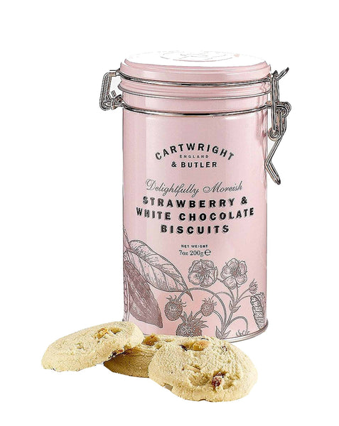 Cartwright and Butler Strawberry & White Choc Biscuits Tin