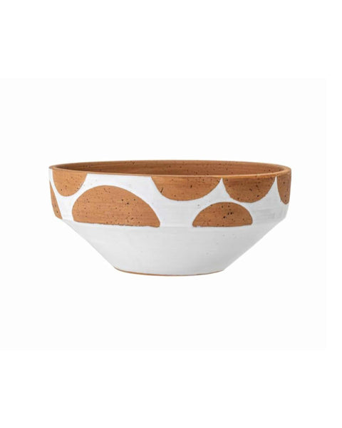 Bloomingville Avil Deco Bowl In White Terracotta