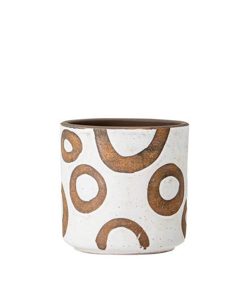 Bloomingville Deco Flowerpot In White and Terracotta