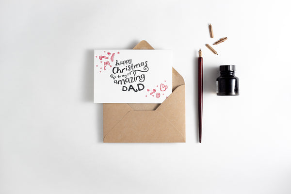 Hunter Paper Co. Happy Christmas Amazing Dad Letterpress Card