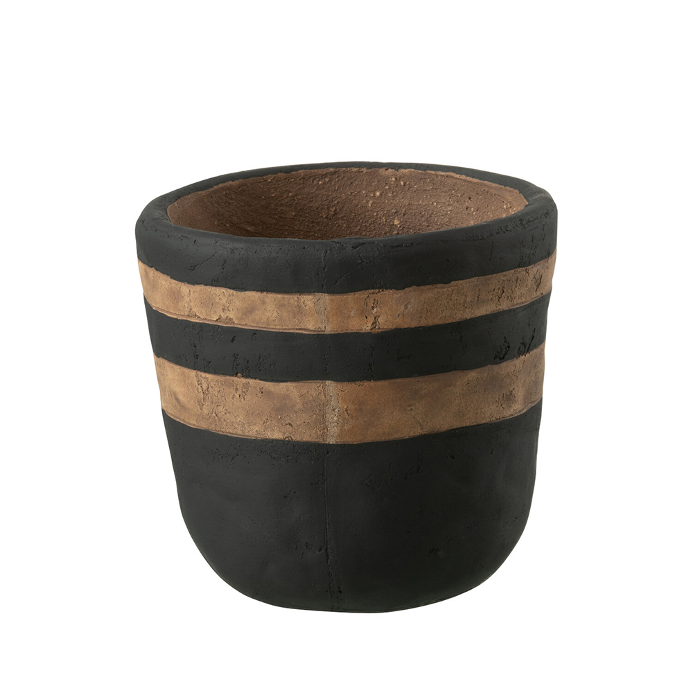 Terra Nomade Small Cache Pot En Céramique Noir Et Marron