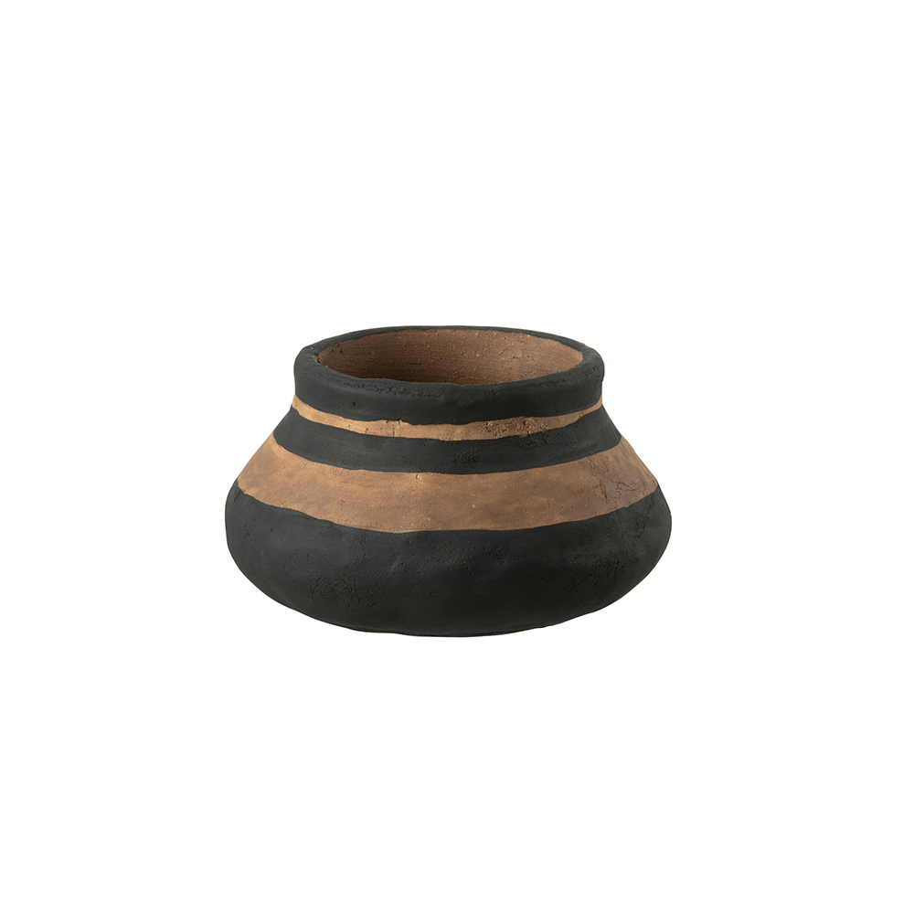Terra Nomade Cache Pot En Céramique Noir Et Marron