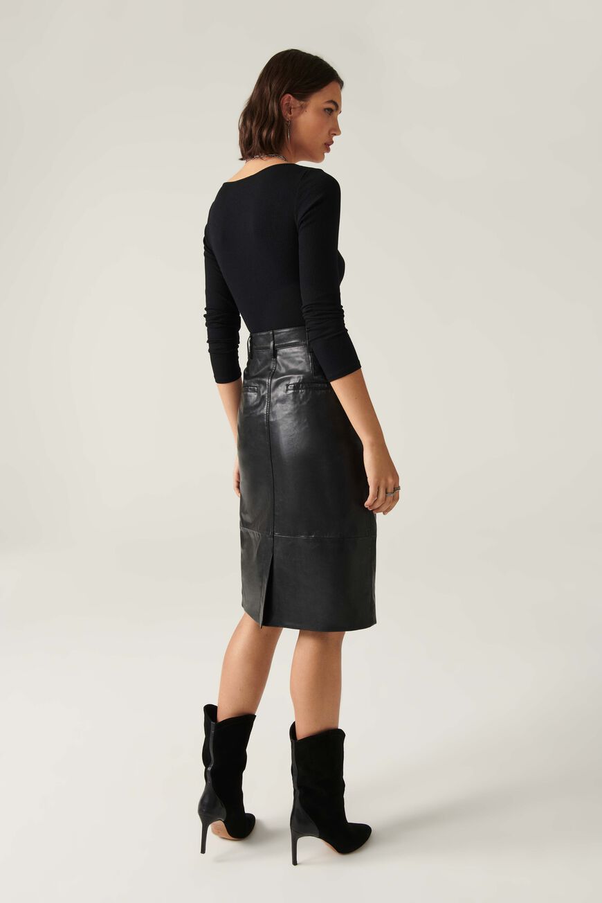 BA&SH Urban leather skirt