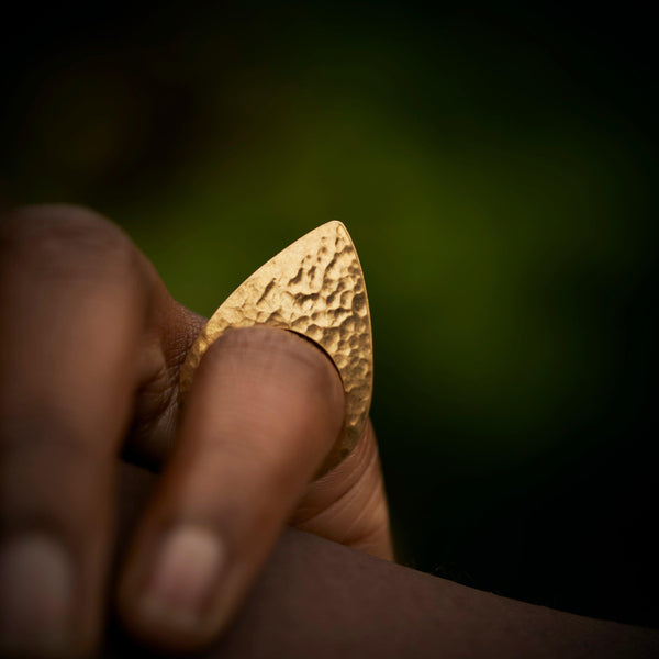 Kenya Signature Arrow Hammered Brass Ring