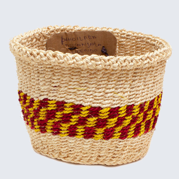 Kenya Kenyan Sisal Basket 'phidildra Yellow, Red & Natural'