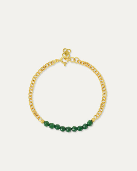 Ottoman Hands Margot Green Jade Chain Bracelet