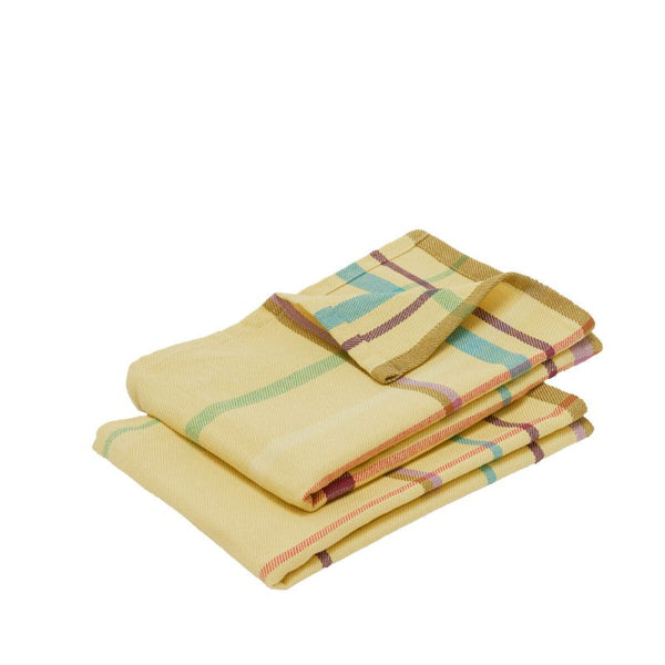 Hubsch Yellow Coffee Tea Towels - Set Of Two