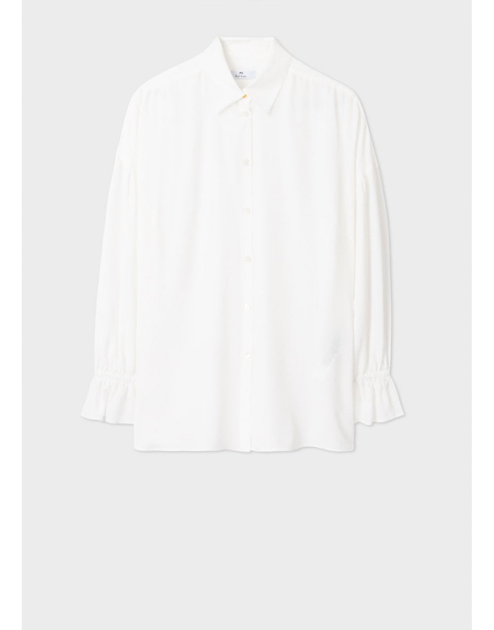 Paul Smith Cream Elasticated Frill Sleeve Shirt
