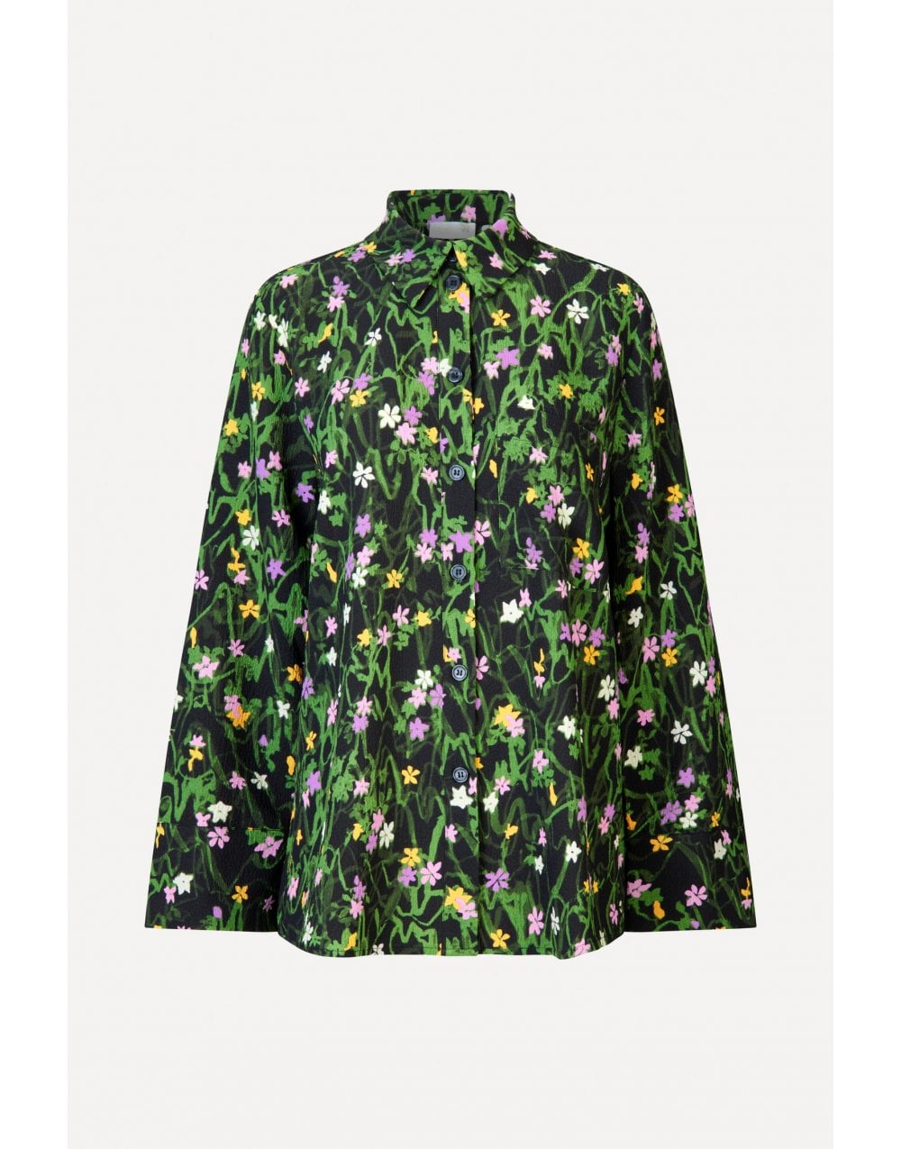 Stine Goya Fluor Mini Flowers Summer Crinkled Shirt