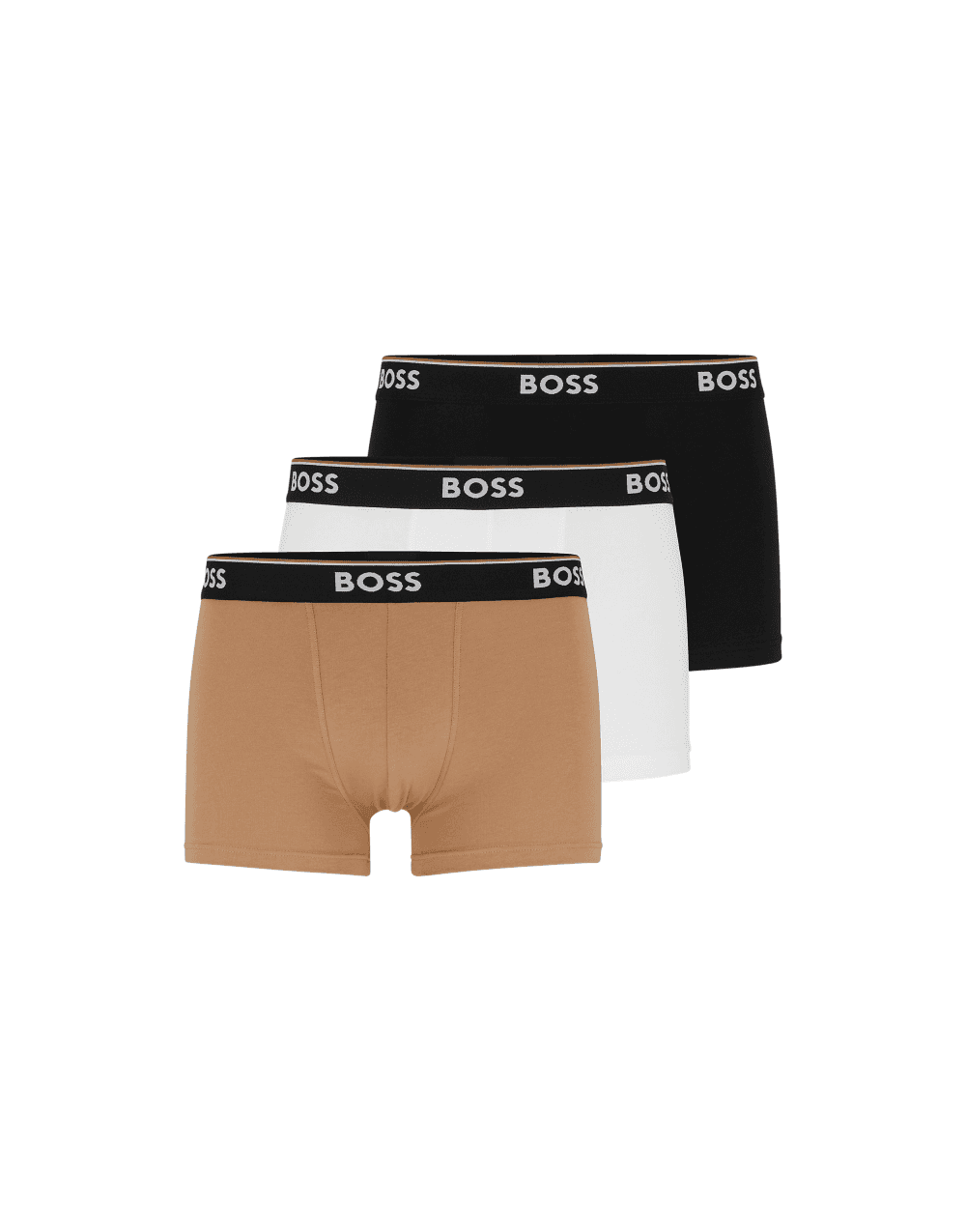 Boss Pack of 3 Beige Black and White Boxers Trunks