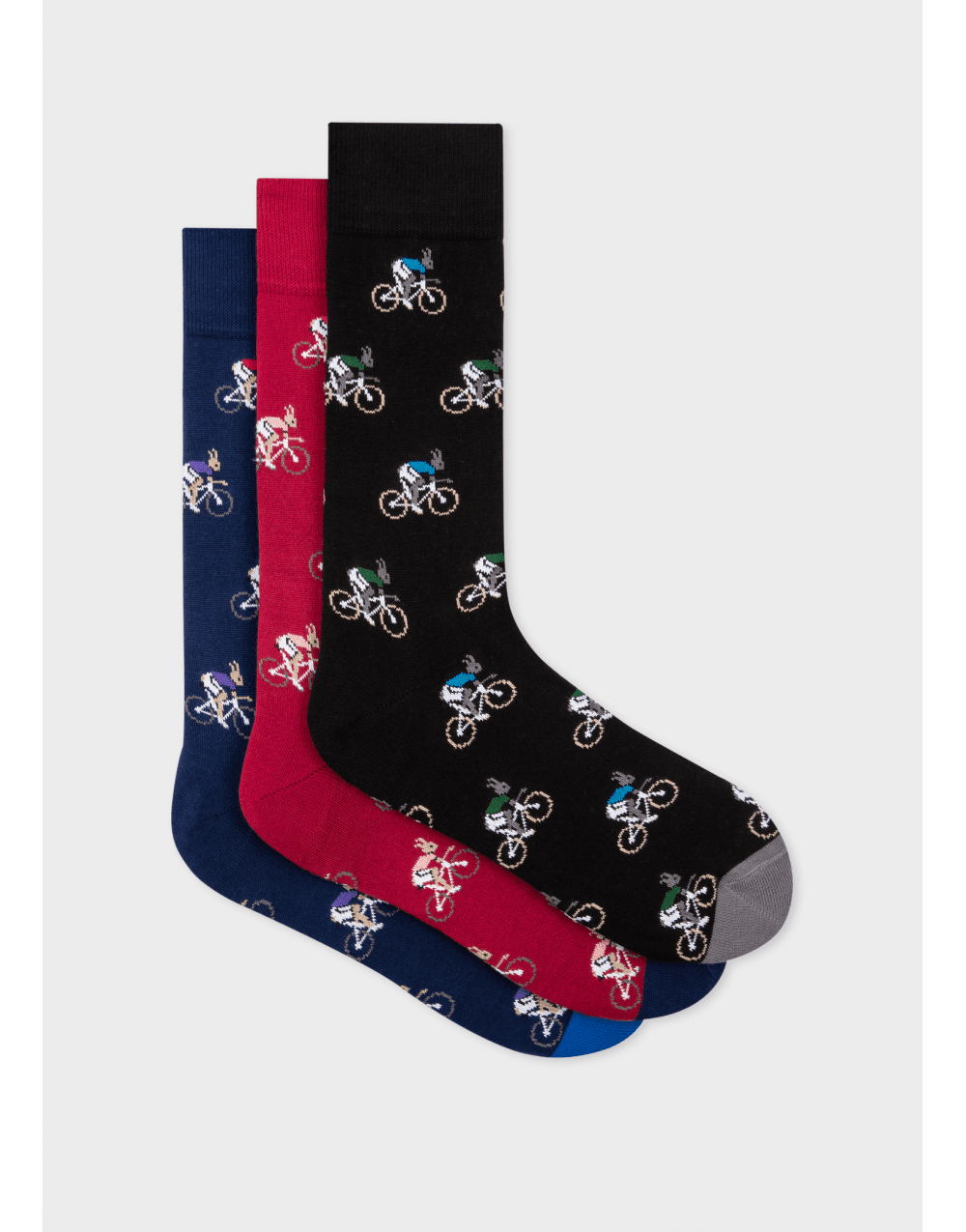 Paul Smith Pack of 3 Blue Red Black Rabbits Socks