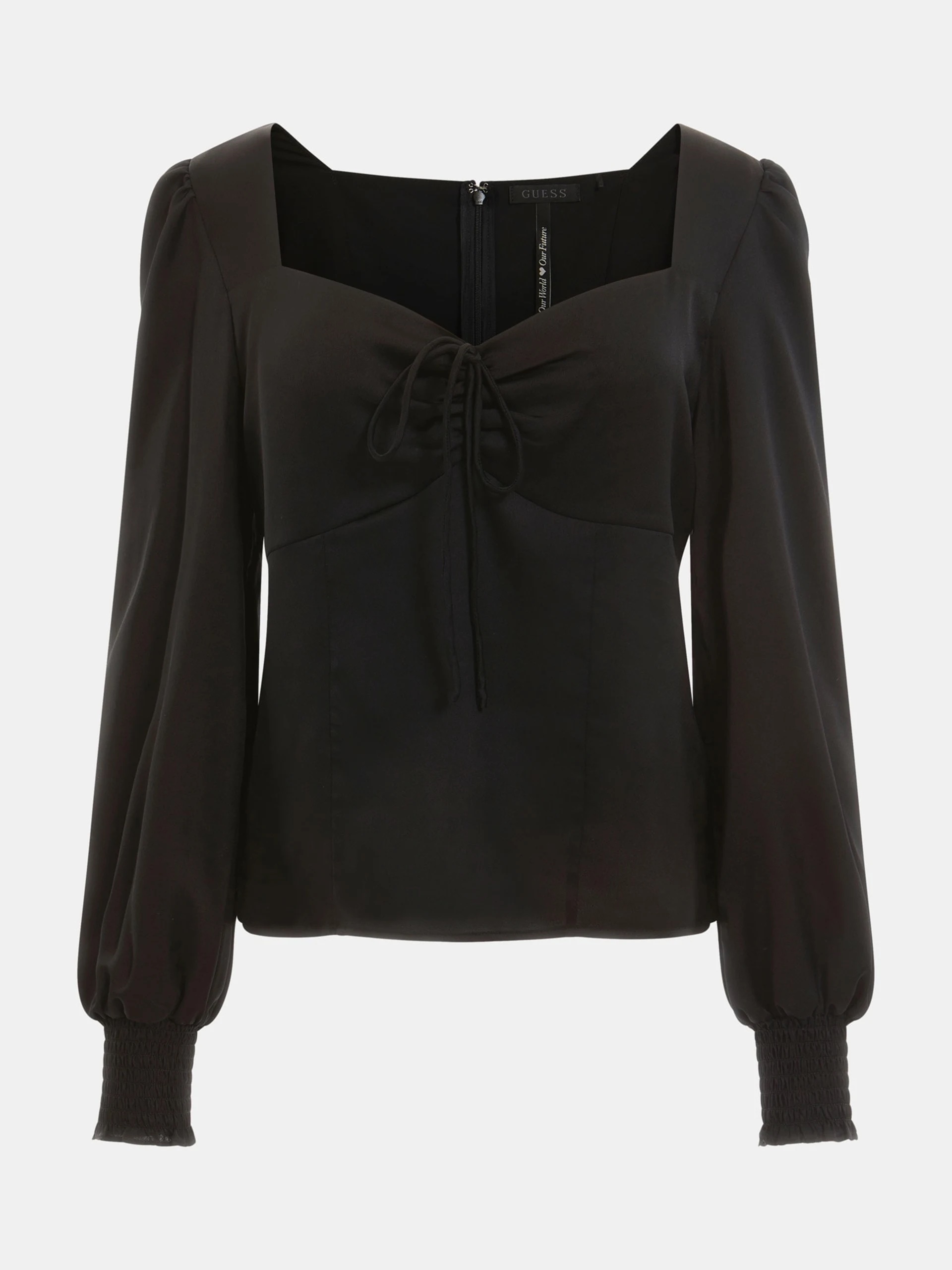 Guess A999 Long Sleeves Jet Black Adelaide Blouse